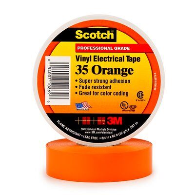 3M - 10273 Scotch Vinyl Color Coding Electrical Tape 35-1/2 Inch X 20 Foot Orange (7000058438)