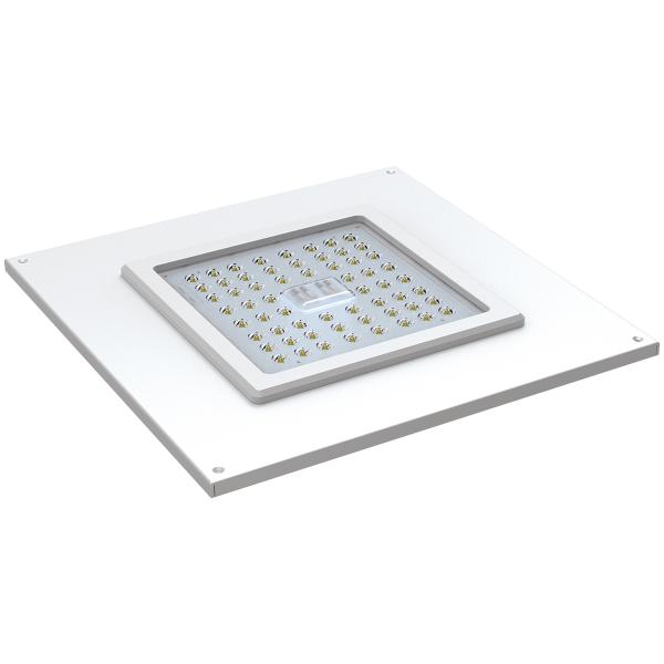 Trace-Lite Die-Formed Aluminum Recessed Canopy Light 67W 120-277Vac Dimming Driver 5000K Low Glare Optics White Finish (SCP-R-67-LG-VS-5K-WH)