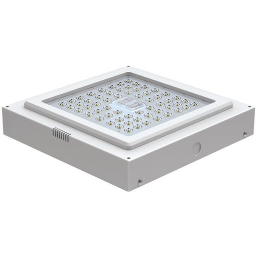 Trace-Lite Die-Formed Aluminum 12 Inch Canopy Light 20W 120-277Vac Dimming Driver 5000K Low Glare Optics White Finish (SCP-S-20-LG-VS-5K-WH)