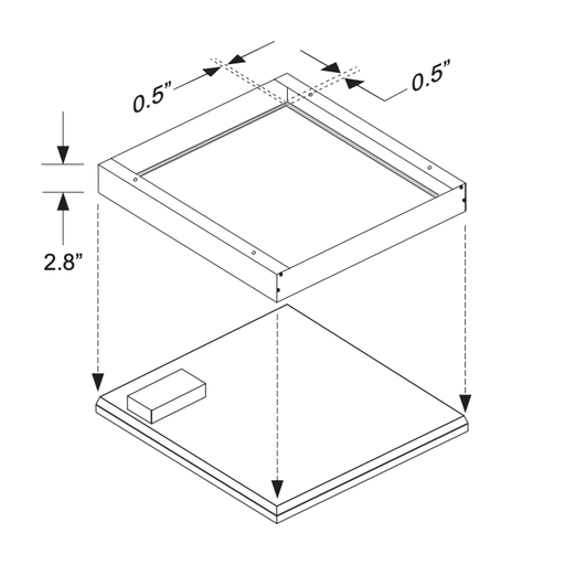 Trace-Lite 2X2 LED Ultra-Thin Flat Panel Surface Mounting Kit (LPA22-SMK)