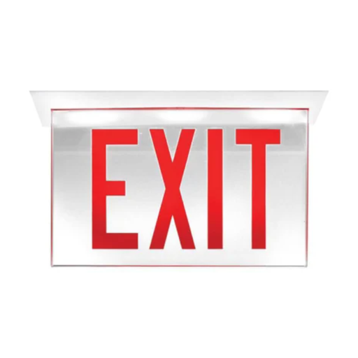 Philips Ready To Go Chloride PG1RWSA3W Edge-Glo Exit Panel Single Face Red Letters On White Background No Arrows White Faceplate (912400392743)