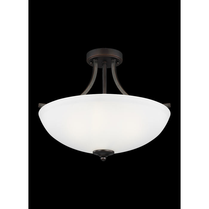 Generation Lighting Geary Medium Three Light Semi-Flush Convertible Pendant (7716503-710)