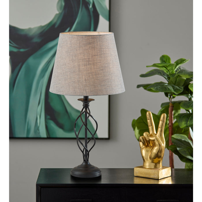 Adesso Simplee Adesso Darcy Table Lamp Black With Grey Tall Shade (SL3978-02)