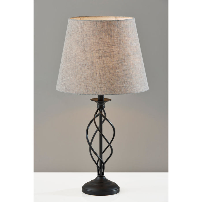 Adesso Simplee Adesso Darcy Table Lamp Black With Grey Tall Shade (SL3978-02)