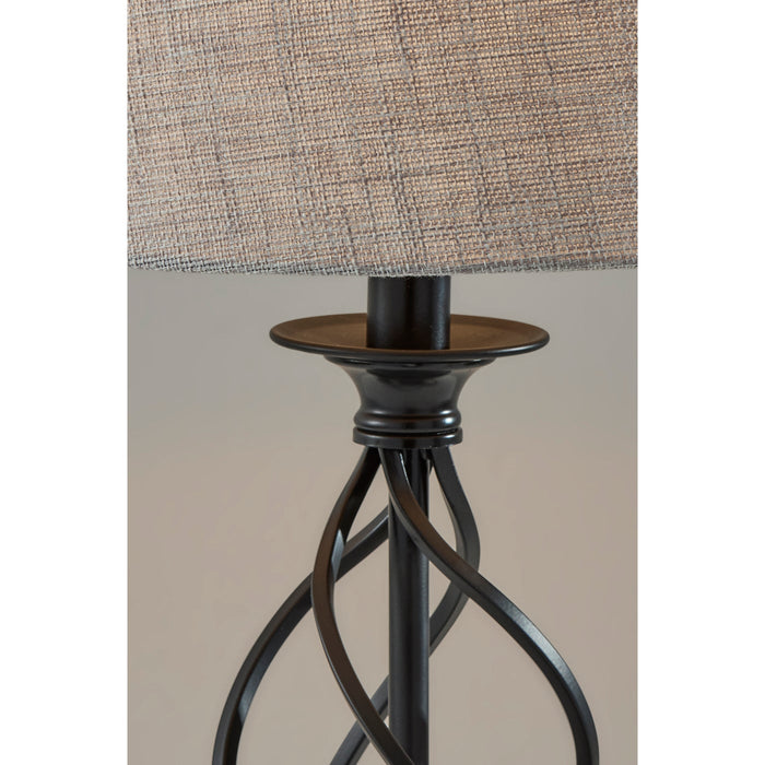 Adesso Simplee Adesso Darcy Table Lamp Black With Grey Tall Shade (SL3978-02)