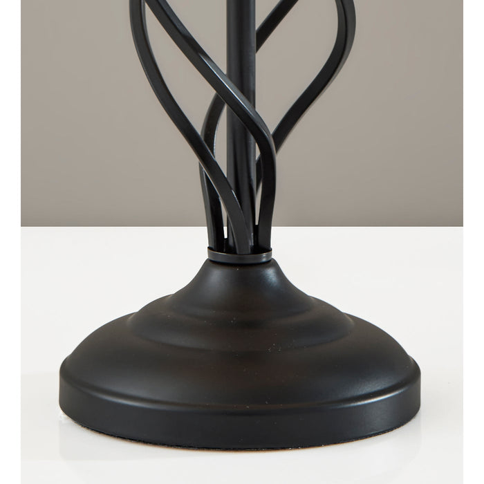 Adesso Simplee Adesso Darcy Table Lamp Black With Grey Tall Shade (SL3978-02)