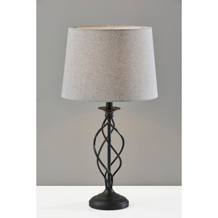 Adesso Simplee Adesso Darcy Table Lamp Black With Grey Drum Shade (SL3978-03)