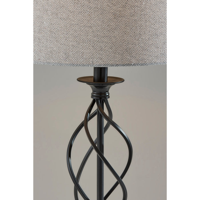 Adesso Simplee Adesso Darcy Table Lamp Black With Grey Drum Shade (SL3978-03)