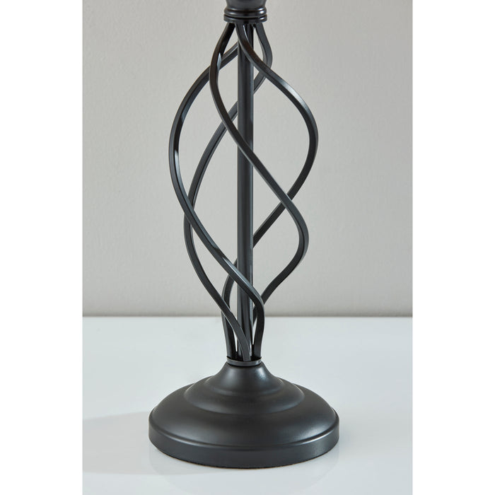 Adesso Simplee Adesso Darcy Table Lamp Black With Grey Drum Shade (SL3978-03)