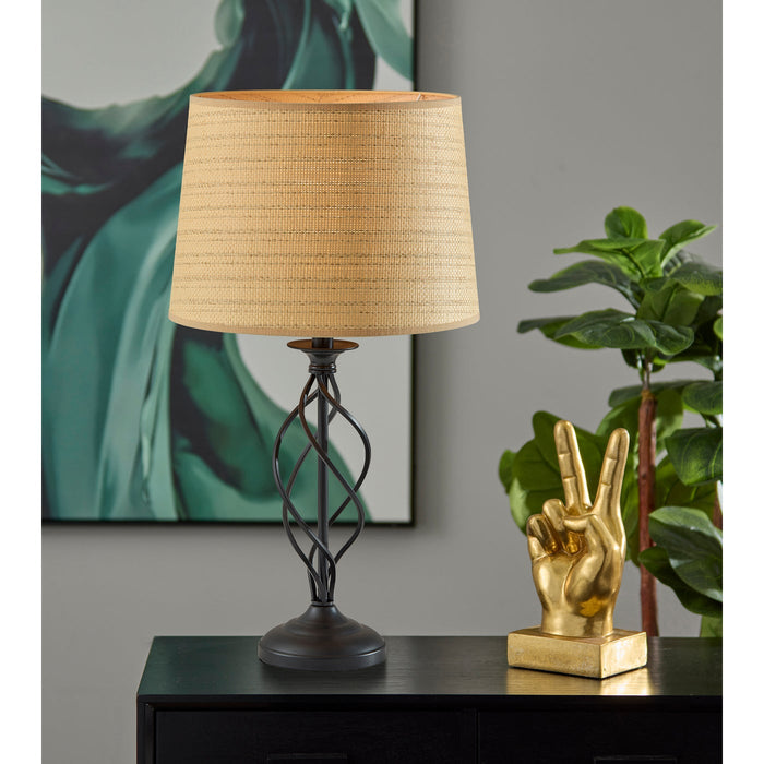 Adesso Simplee Adesso Darcy Table Lamp Black With Natural Shade (SL3978-12)