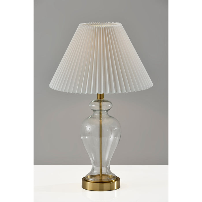 Adesso Simplee Adesso Sonata Table Lamp Pleated Shade Glass/Antique Brass (SL3985-02)