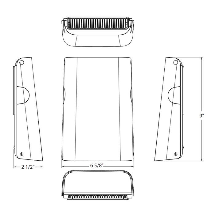 RAB LED Slim Wall Pack Wattage Selectable 34W/25W/13W 5000K 120V Bronze (SLIM15)