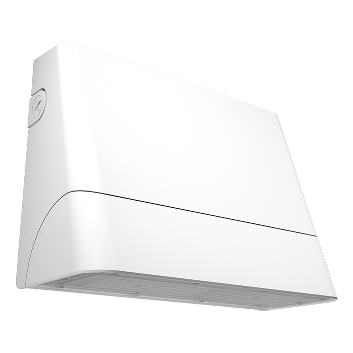 RAB LED Slim Wall Pack Medium Wattage/CCT Selectable 100W/85W/70W/50W 3000K/4000K/5000K 480V Adjustable Optic 0/15/30/45 Degree White (SLIM22-M-100W/480)