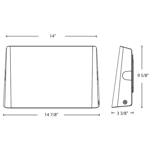 RAB Slim Medium LED Wall Pack Wattage/CCT Selectable 55W/41W/27W 3000K/4000K/5000K 120-277V 0-10V Dimming White (SLIMMW)