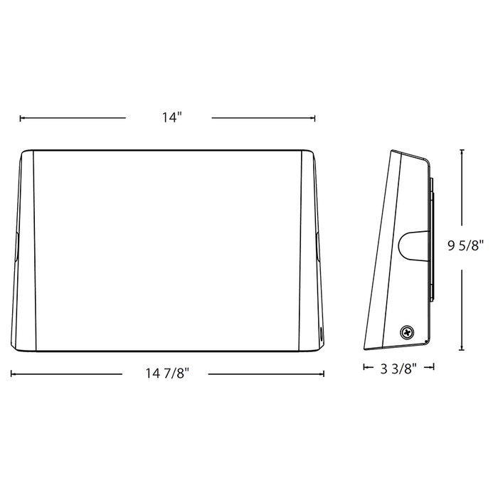 RAB Slim Medium LED Wall Pack Wattage/CCT Selectable 55W/41W/27W 3000K/4000K/5000K 120-277V 0-10V Dimming Bronze (SLIMM)
