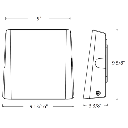 RAB Slim Small LED Wall Pack Wattage Selectable 38W/28W/18W 3000K 120-277V 0-10V Dimming White (SLIMSYW)