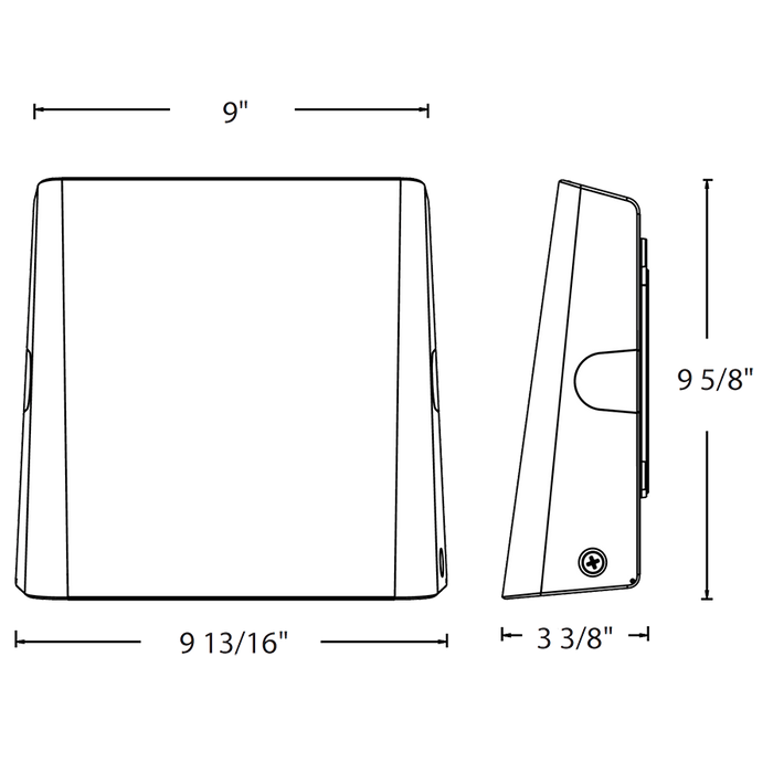 RAB Slim Small LED Wall Pack Wattage Selectable 38W/28W/18W 3000K 120-277V 0-10V Dimming White (SLIMSYW)
