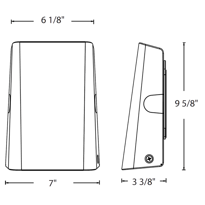 RAB Slim XS LED Wall Pack Wattage/CCT Selectable 25W/18W/12W 3000K/4000K/5000K 120-277V 0-10V Dimming White (SLIMXSW)
