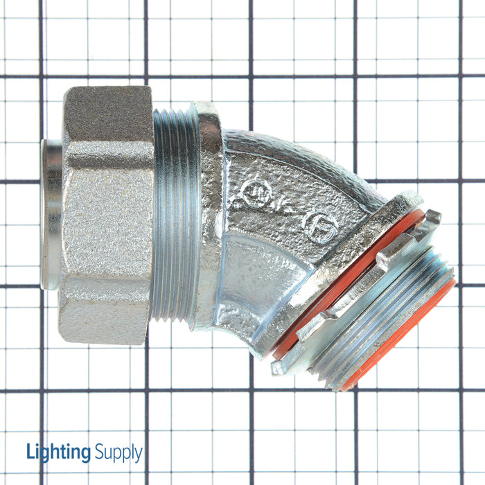 Southwire Garvin 1-1/4 Inch Zinc Plated Liquid-Tight 45 Degree Connector With Insulated Throat (LTC-12545)