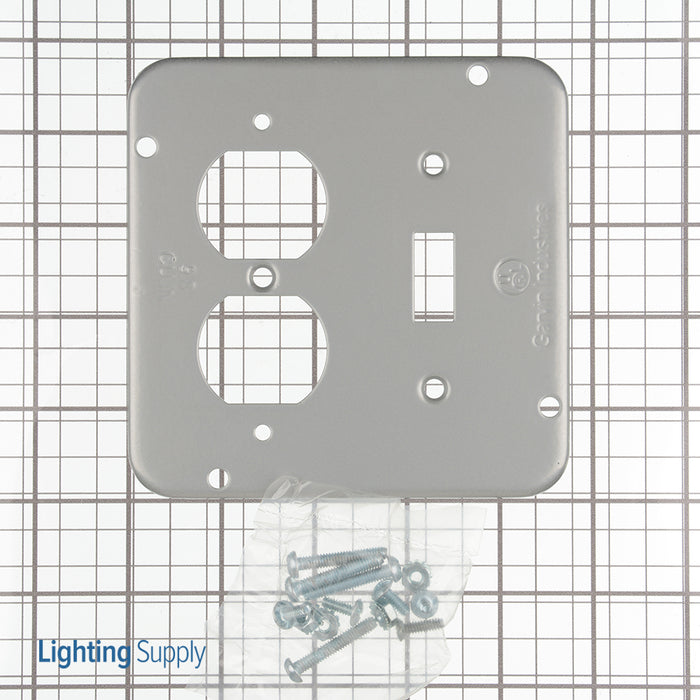 Southwire Garvin 4-11/16 Industrial Surface Cover 1/2 Inch Raised Duplex Receptacle And Toggle Switch (72C41)