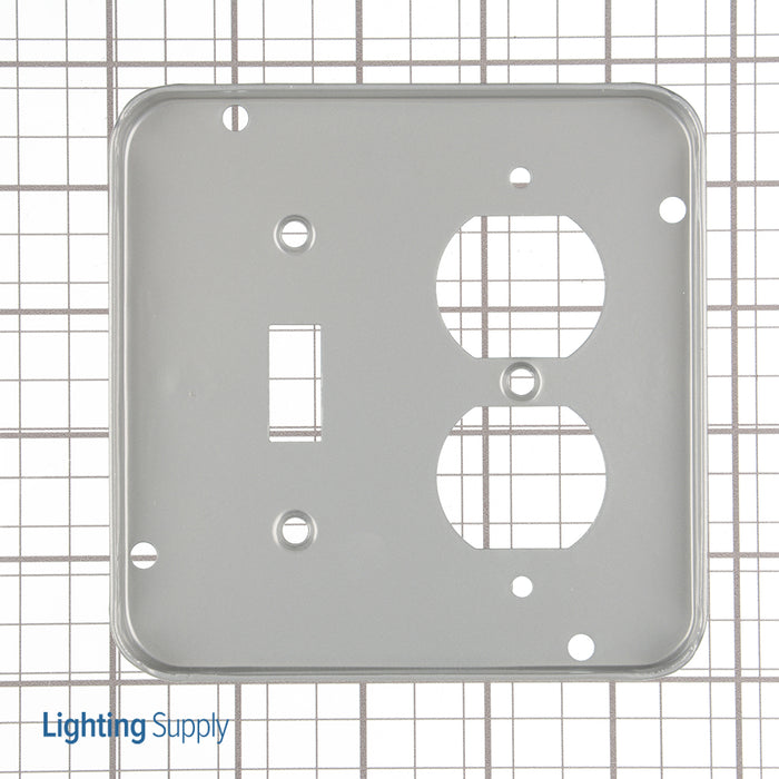 Southwire Garvin 4-11/16 Industrial Surface Cover 1/2 Inch Raised Duplex Receptacle And Toggle Switch (72C41)