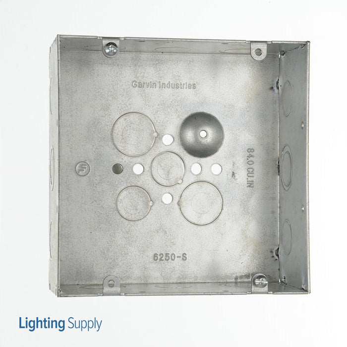 Southwire Garvin 6 Square Junction Box 2-1/2 Inch Deep 1/2 And 3/4 Inch Knockouts (6250-S)