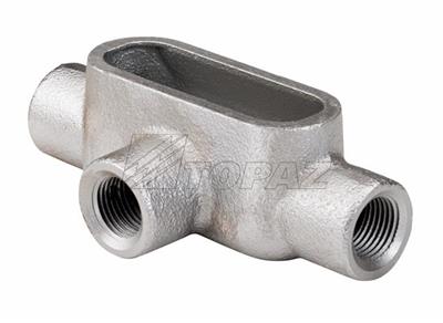 Southwire TOPAZ 1-1/2 Inch Rigid Conduit Body Threaded T Type Form 7 Gray Iron Conduit Body (T5G7)