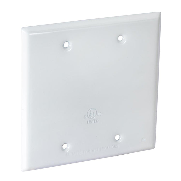 Southwire TOPAZ 2-Gang Blank Weatherproof Cover White (WC2BW)