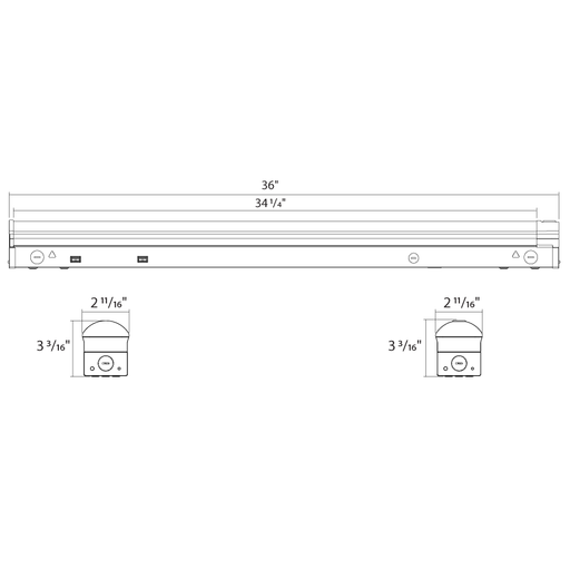RAB 3 Foot SR Strip Light Wattage/CCT Selectable 30W/26W/22W/18W/14W 3500K/4000K/5000K/5700K/6500K J-Box Adaptor Microwave Sensor (SR3/MVS)