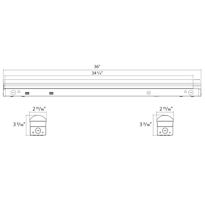 RAB 3 Foot SR Strip Light Wattage/CCT Selectable 30W/26W/22W/18W/14W 3500K/4000K/5000K/5700K/6500K J-Box Adaptor Microwave Sensor (SR3/MVS)