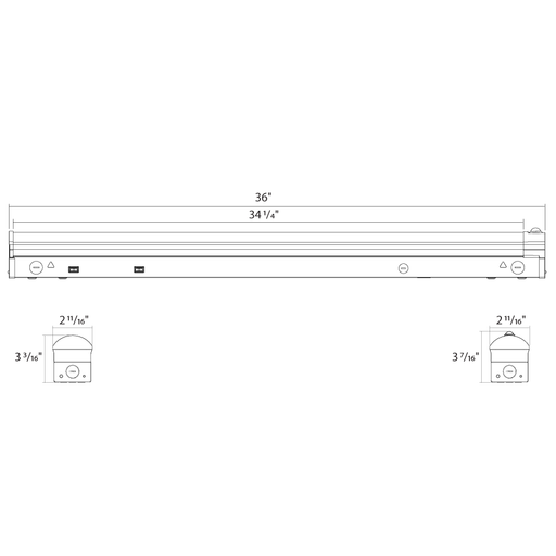 RAB 3 Foot SR Strip Light Wattage/CCT Selectable 30W/26W/22W/18W/14W 3500K/4000K/5000K/5700K/6500K J-Box Adaptor Passive Infrared Sensor (SR3/PIR)