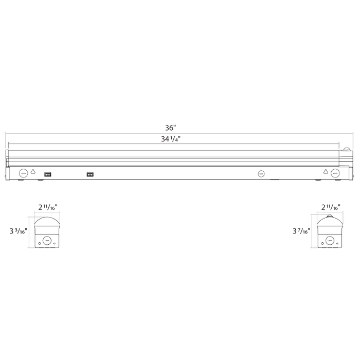 RAB 3 Foot SR Strip Light Wattage/CCT Selectable 30W/26W/22W/18W/14W 3500K/4000K/5000K/5700K/6500K J-Box Adaptor Passive Infrared Sensor (SR3/PIR)