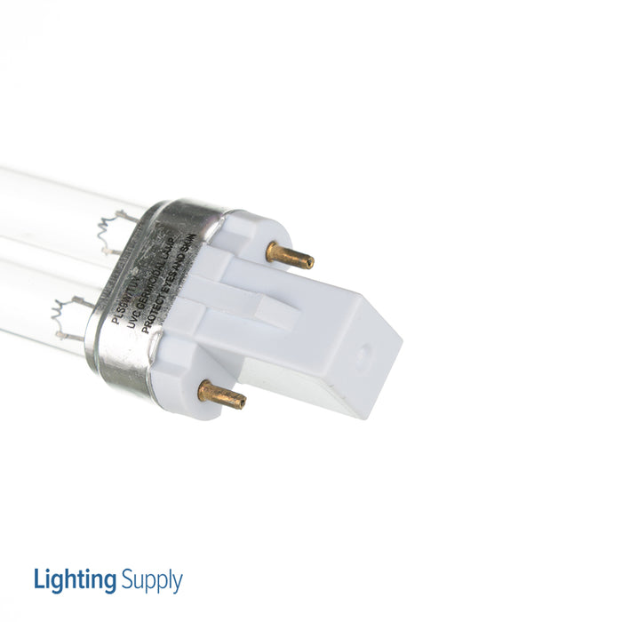 Standard 9W Twin Tube Compact Fluorescent 60V Bi-Pin G23 Plug-In Base UV-C 254nm Germicidal Bulb (TUVPL-S9W/2P) Warning! See Description For Important Safety Notice