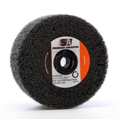 3M - 53881 Standard Abrasives Md Mini-Brush 875713 4-1/2 Inch X 2 Inch X 5/8-11 Fb051 15-46 A VFN Medium Density (7010331424)