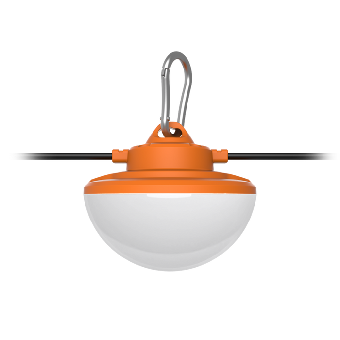 RAB LED Temporary String Light 10 Bulbs 1200Lm Per Bulb Integrated Hanging Hook On Each Lamp 100 Foot SPT-2W 18/2 AWG Power Cord (STRING17-100)