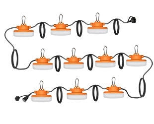 RAB LED Temporary String Light 100 Foot 80 CRI 5000K US plug 16000Lm 130W 120V (STRING34-100)