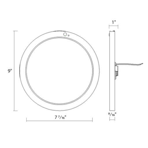 RAB 9 Inch Slim Round LED Surface Mount Downlight 18W CCT Selectable 2700K/3000K/3500K/4000K/5000K 90 CRI PIR Sensor (SUMO-R-9/PIR)