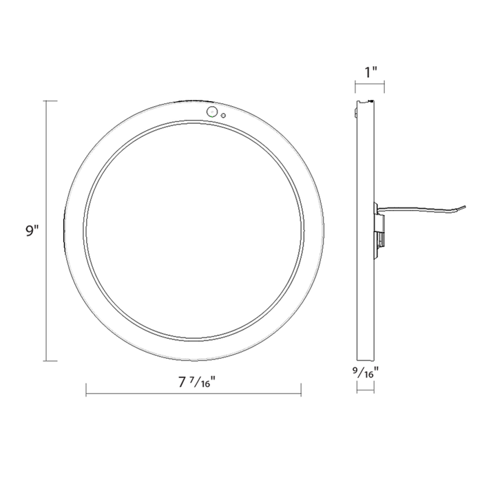 RAB 9 Inch Slim Round LED Surface Mount Downlight 18W CCT Selectable 2700K/3000K/3500K/4000K/5000K 90 CRI PIR Sensor (SUMO-R-9/PIR)