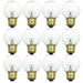 Sunlite 25G16/CL/MED/12PK Incandescent 25W 180Lm 2600K G16 Lamp 12 Pack (40135-SU)