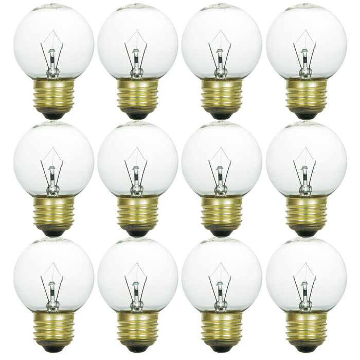 Sunlite 25G16/CL/MED/12PK Incandescent 25W 180Lm 2600K G16 Lamp 12 Pack (40135-SU)