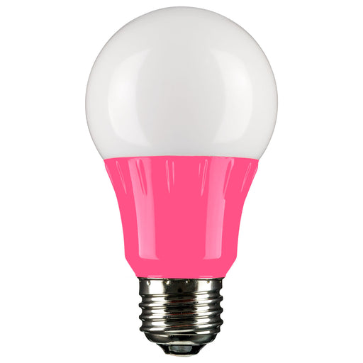 Sunlite A19/3W/P/LED Pink LED 120V 3W 140Lm A19 Medium E26 Non-Dimmable (80168-SU)