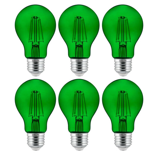 Sunlite A19/LED/FS/4.5W/TG LED Filament A19 Standard 4.5-Watt 60W Equivalent Colored Transparent Dimmable Light Bulb Green 6 Pack (40941-SU)