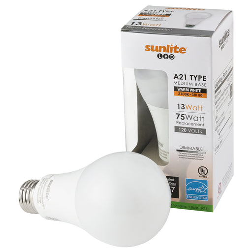 Sunlite A21/LED/13W/DIM/ES/OD/27K LED 2700K 120V 13W 1100Lm A21 Medium E26 Dimmable (80630-SU)