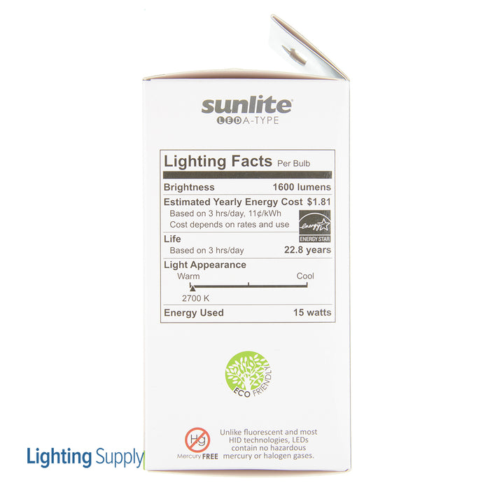 Sunlite A21/LED/15W/D/E/27K Omnidirectional 100W Equivalent 2700K (80724-SU)