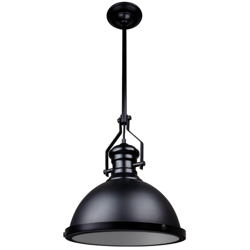 Sunlite AQF/IS/1PD/MB Round Hanging Shade Pendant 120V Non-Dimmable Matte Black Fixture (07044-SU)
