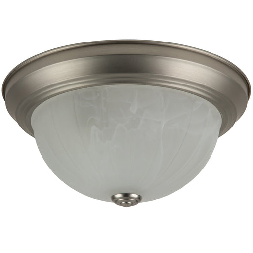 Sunlite DBN11/AL 11 Inch Decorative Dome Ceiling Fixture Brushed Nickel Finish Alabaster Glass 120V Non-Dimmable (04587-SU)