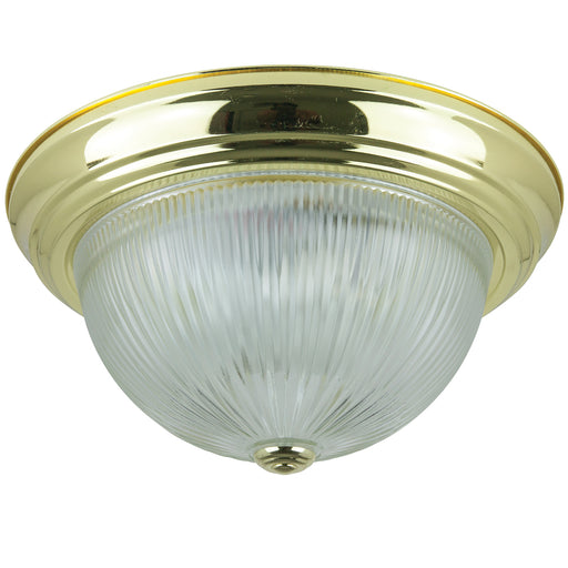 Sunlite DBS13/CL 13 Inch Decorative Dome Ceiling Fixture Polished Brass Finish Clear Glass 120V Non-Dimmable (04580-SU)