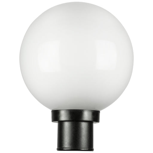 Sunlite DOD/10GL/BK/WH/MED 10 Inch Decorative Outdoor Twist Lock Globe Polycarbonate Post Fixture Black Finish White Lens 3 Inch Post Mount (Not Included) 120V Non-Dimmable (47242-SU)