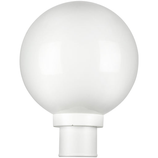 Sunlite DOD/10GL/WH/WH/MED 10 Inch Decorative Outdoor Twist Lock Globe Polycarbonate Post Fixture White Finish, White Lens 3 Inch Post Mount (Not Included) 120V Non-Dimmable (47244-SU)