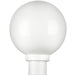 Sunlite DOD/10GL/WH/WH/MED 10 Inch Decorative Outdoor Twist Lock Globe Polycarbonate Post Fixture White Finish, White Lens 3 Inch Post Mount (Not Included) 120V Non-Dimmable (47244-SU)